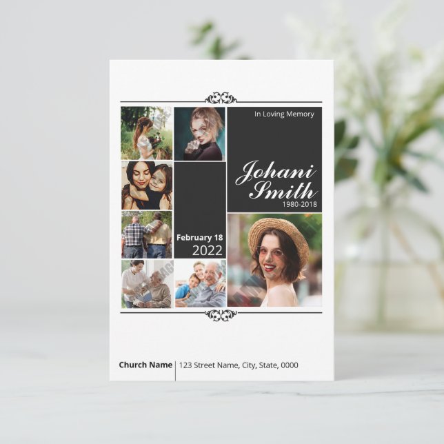 Plantilla de tarjeta de oración funeraria (Anverso de pie)