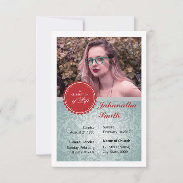 Plantilla de tarjeta de oración funeraria (Anverso)