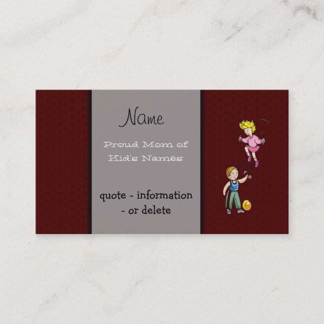 Plantilla de tarjeta de perfil de mamá (Anverso)