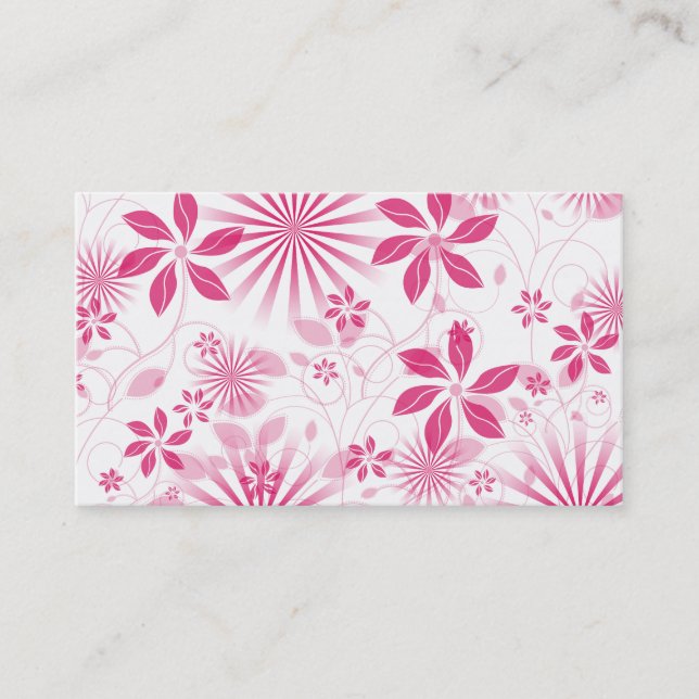 Plantilla de tarjeta de perfil floral rosa (Anverso)