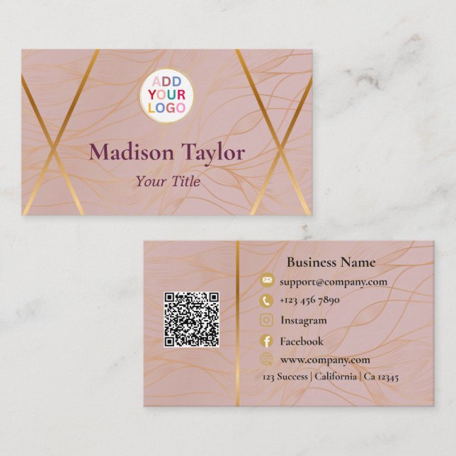 Plantilla de tarjeta de presentación de código QR  (Anverso / Reverso)