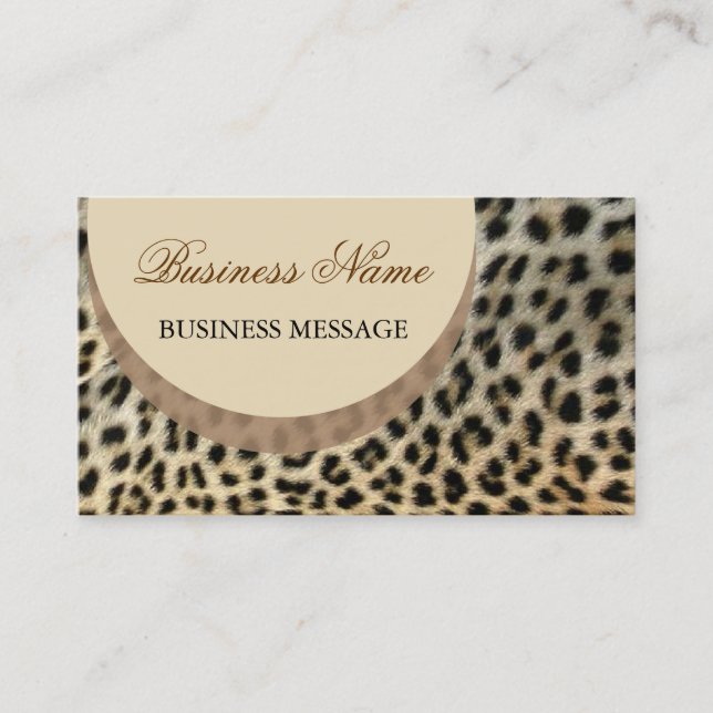 Plantilla de tarjeta de presentación Leopard Print (Anverso)