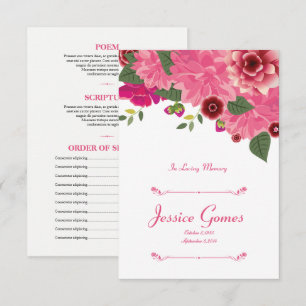 Plantilla de tarjeta de programa de funerales flor