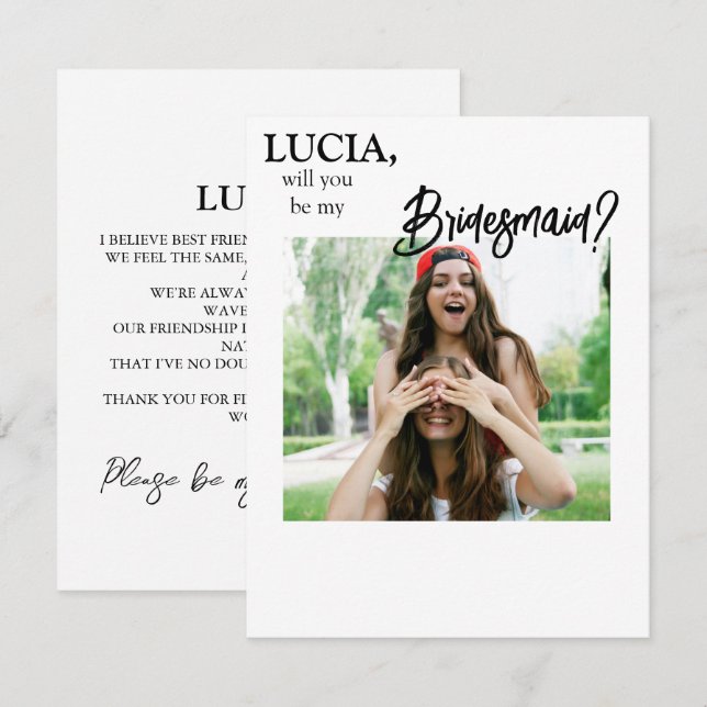 Plantilla de tarjeta de propuesta de dama de honor (Anverso / Reverso)