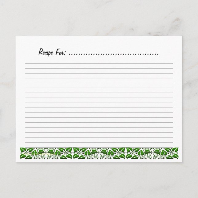 plantilla de tarjeta de receta de hojas verdes org (Reverso)