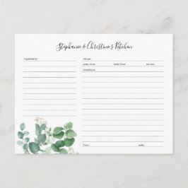 Plantilla de tarjeta de receta editable para veget