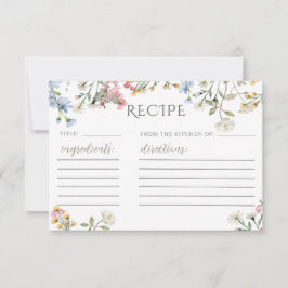 Plantilla de tarjeta de receta para ducha de novia