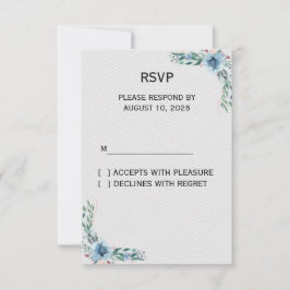 Plantilla de tarjeta de respuesta de boda floral a