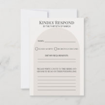 Plantilla de tarjeta de respuesta RSVP de boda con