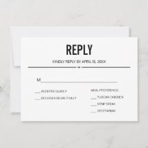 Plantilla de tarjeta de respuesta RSVP de boda sim