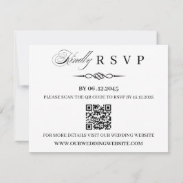 Plantilla de Tarjeta de RSVP de Boda con Código QR