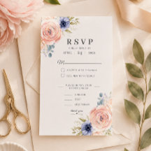 Plantilla de Tarjeta de RSVP de Boda con Peonías R