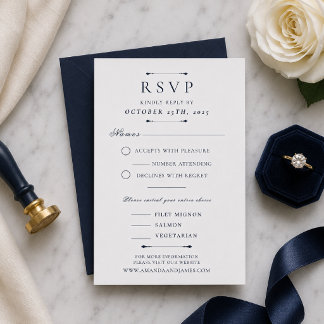 Plantilla de Tarjeta de RSVP de Boda Minimalista d