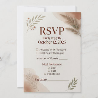 Plantilla de Tarjeta de RSVP de Terracota Minimali