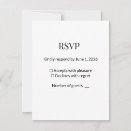 Plantilla de Tarjeta de RSVP Minimalista Moderna e