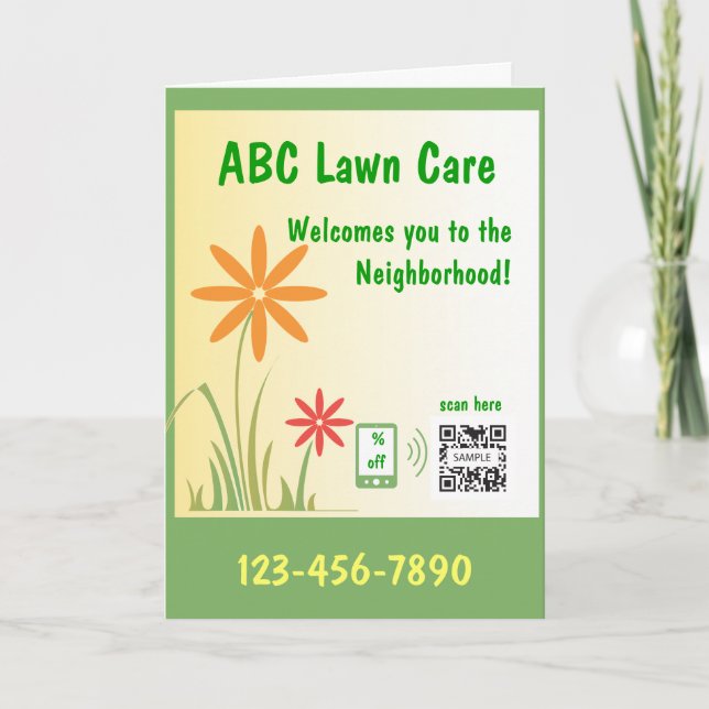 Plantilla de tarjeta de saludo Cuidado de jardín (Anverso)