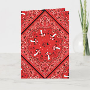plantilla de tarjeta de saludo de bandana roja