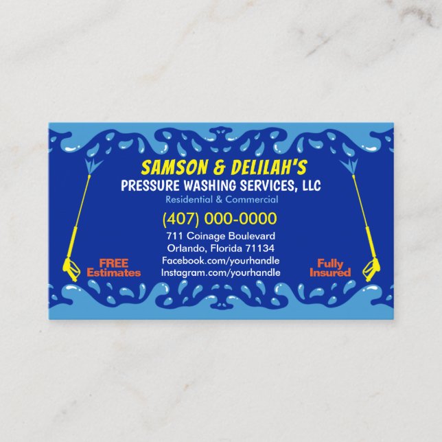 Plantilla de tarjeta de trabajo de lavado y limpie (Anverso)