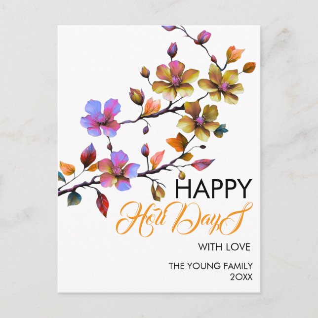 Plantilla de tarjeta de vacaciones feliz, Editar c (Anverso)