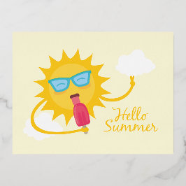 Plantilla de tarjeta de verano con helado de sol