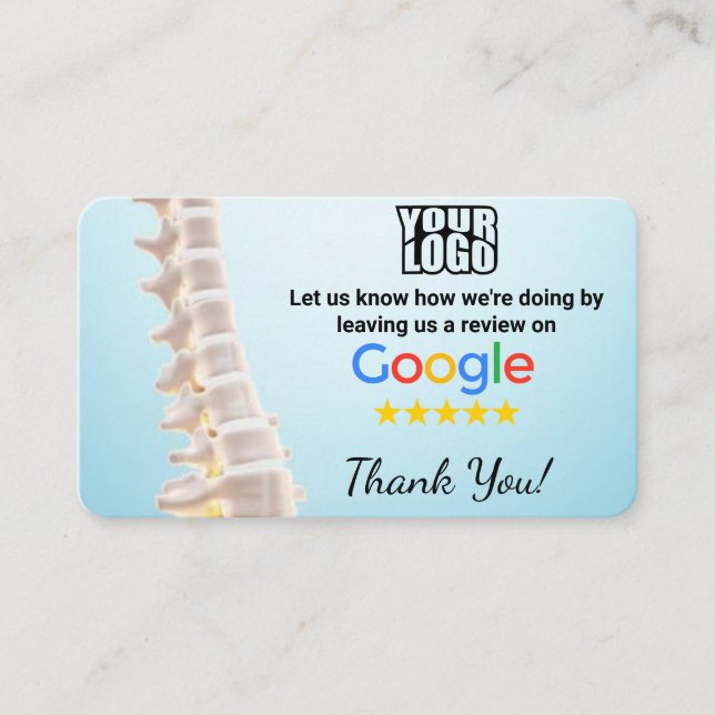 Plantilla de tarjeta de visita Chiropractor Google (Anverso)