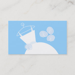 plantilla de tarjeta de visita de boda Gown Blue