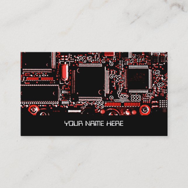 Plantilla de tarjeta de visita de Circuit Red 2 (Anverso)