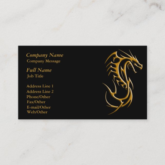 Plantilla de tarjeta de visita de Dragon de moda (Anverso)