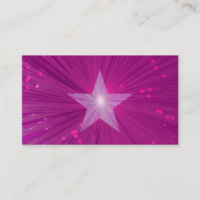 plantilla de tarjeta de visita de Estrella rosa (Anverso)