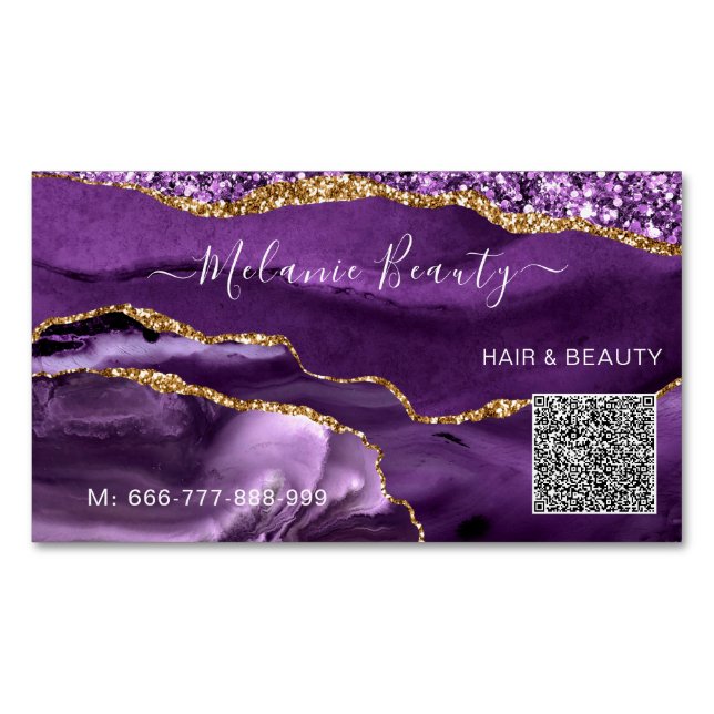 Plantilla de tarjeta de visita de imán de código Q (Anverso)