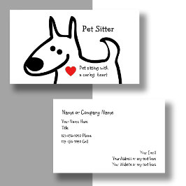 Plantilla de tarjeta de visita de Mascota Cute Sit