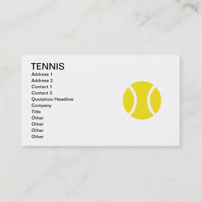 Plantilla de tarjeta de visita de tenis (Anverso)