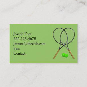 Plantilla de tarjeta de visita de tenis verde