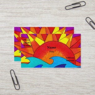 Plantilla de tarjeta de visita de verano solar