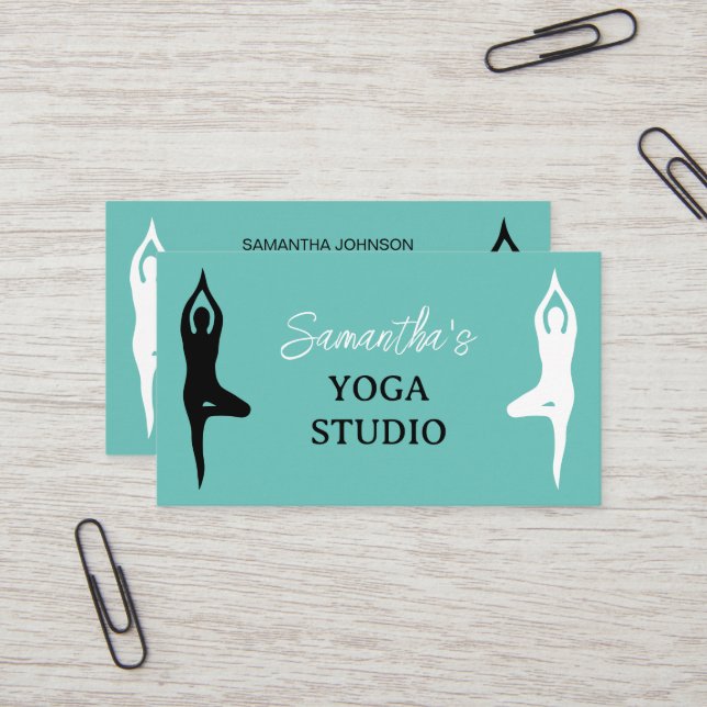 Plantilla de tarjeta de visita de Yoga Studio con  (Anverso/Reverso In Situ)