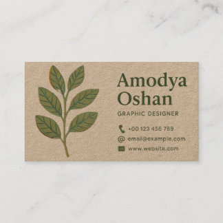 Plantilla de tarjeta de visita Earthy & Organic