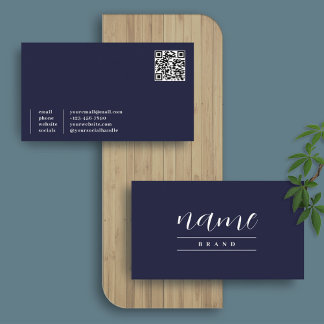 Plantilla de tarjeta de visita elegante azul oscur