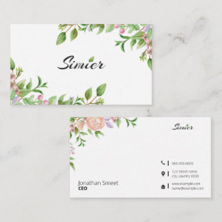 Plantilla de Tarjeta de Visita Floral