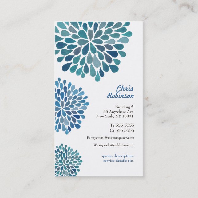 Plantilla de tarjeta de visita floral moderna para (Anverso)