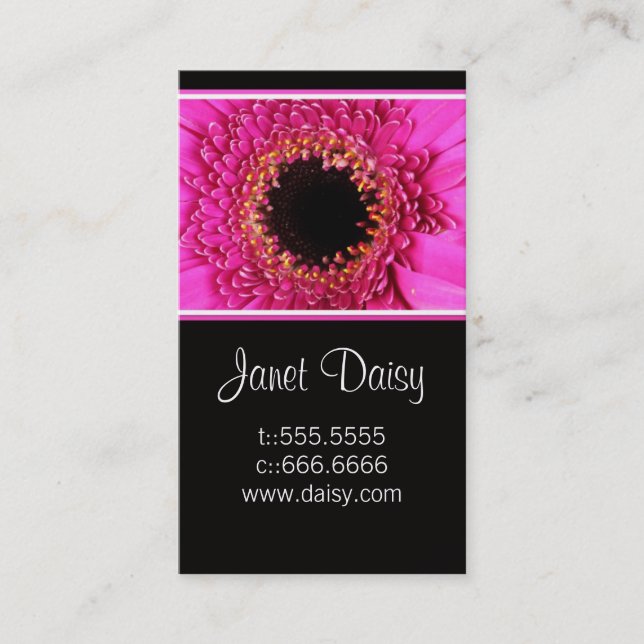 Plantilla de tarjeta de visita Gerbera Daisy (Anverso)