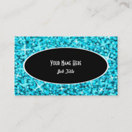 Plantilla de tarjeta de visita Glitz Blue Black Ov