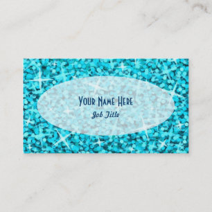 Plantilla de tarjeta de visita Glitz Blue Oval