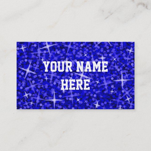 Plantilla de tarjeta de visita Glitz Dark Blue (Anverso)