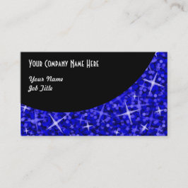 Plantilla de tarjeta de visita Glitz Dark Blue Bla