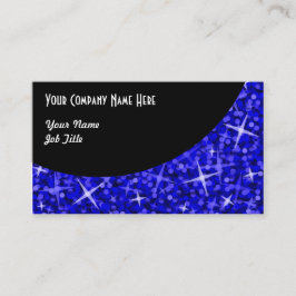 Plantilla de tarjeta de visita Glitz Dark Blue Bla