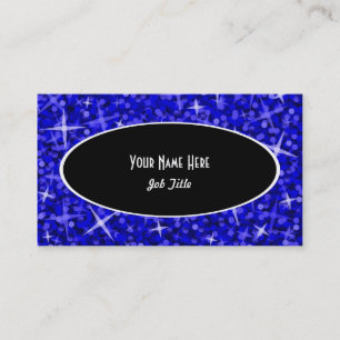 Plantilla de tarjeta de visita Glitz Dark Blue Bla