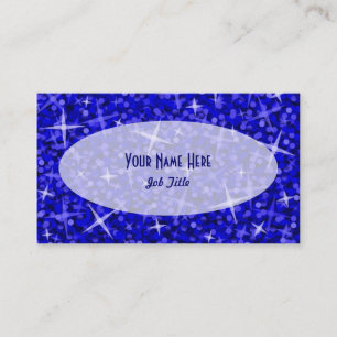 Plantilla de tarjeta de visita Glitz Dark Blue Ova