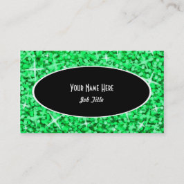 Plantilla de tarjeta de visita Glitz Green Black O