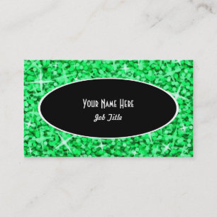 Plantilla de tarjeta de visita Glitz Green Black O