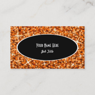Plantilla de tarjeta de visita Glitz Naranja Black